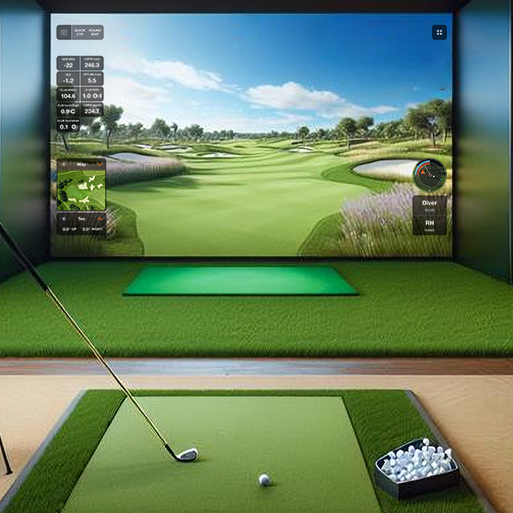 Room in home with immersive golf installed