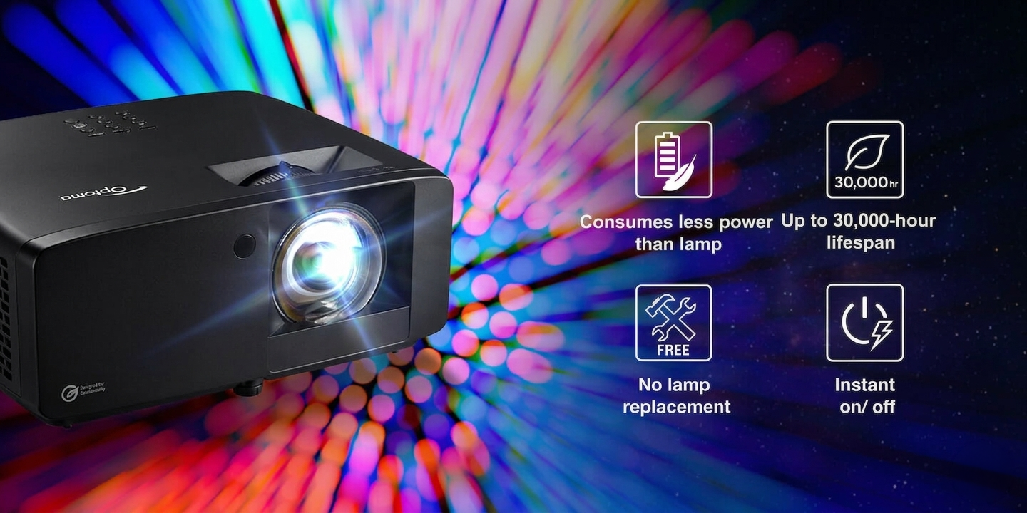DuraCore laser technology for energy efficient, low maintenance operation. No lamp replacement.