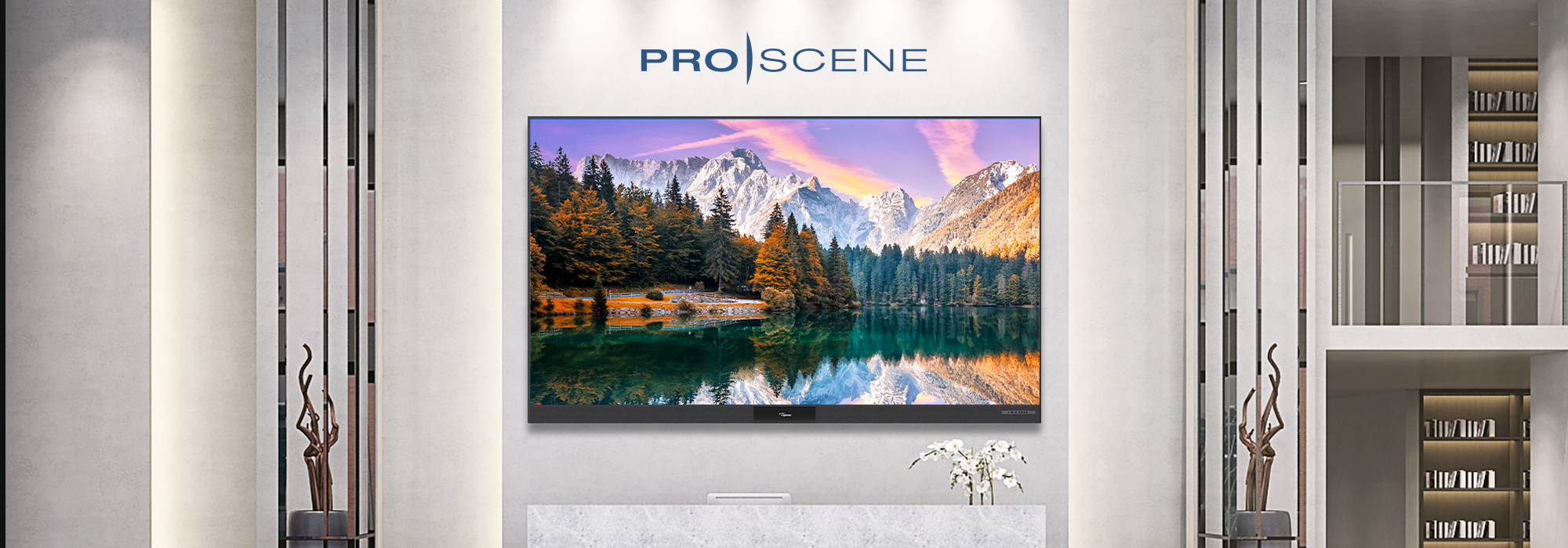 Optoma 135" all-in-one LED display installed in a lobby for impactful signage and professional visual presentation.