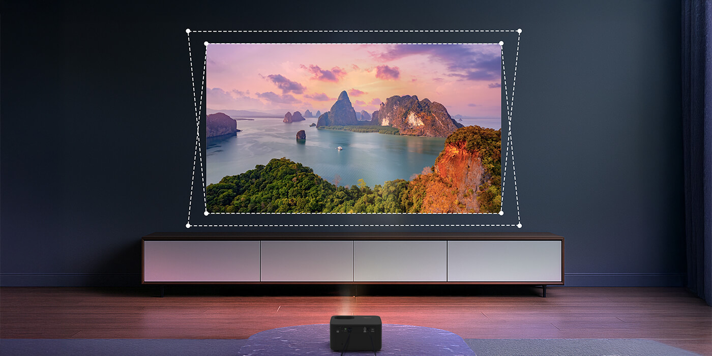 Optoma  Photon Life 1080p FHD projector adjusting image vertically with auto keystone feature