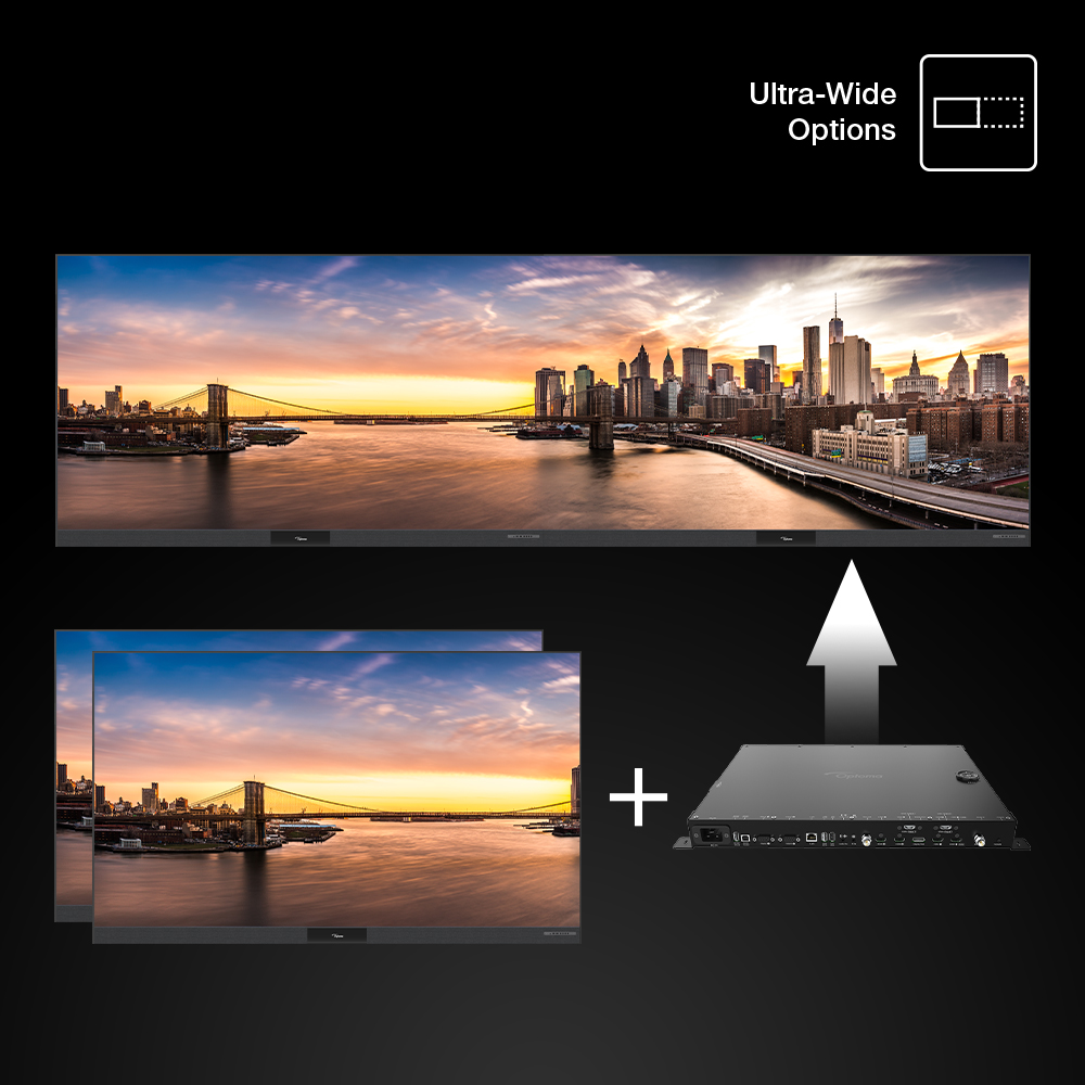 Optoma splicing of two FHDC108 to one large 32:9 display