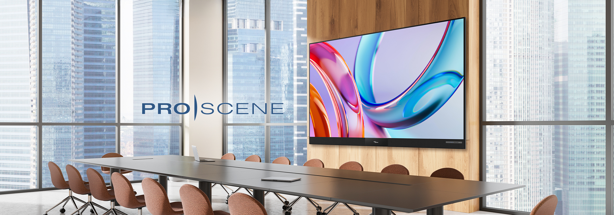 Optoma 108" all-in-one LED display installed in a lobby for impactful signage and professional visual presentation.