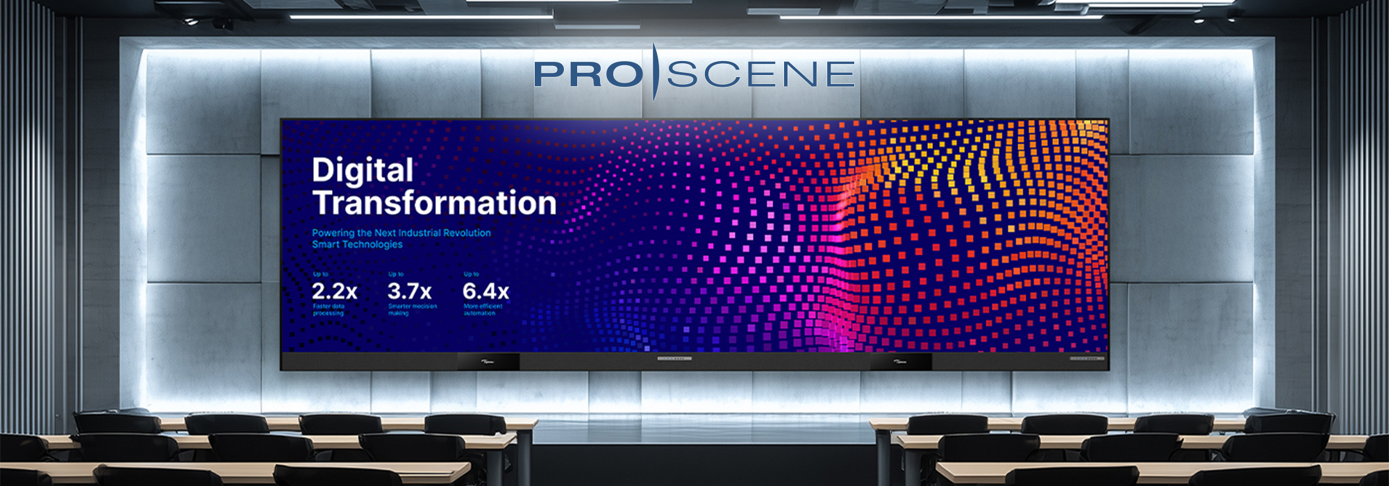 Optoma UWC196" all-in-one LED display installed in a lobby for impactful signage and professional visual presentation.
