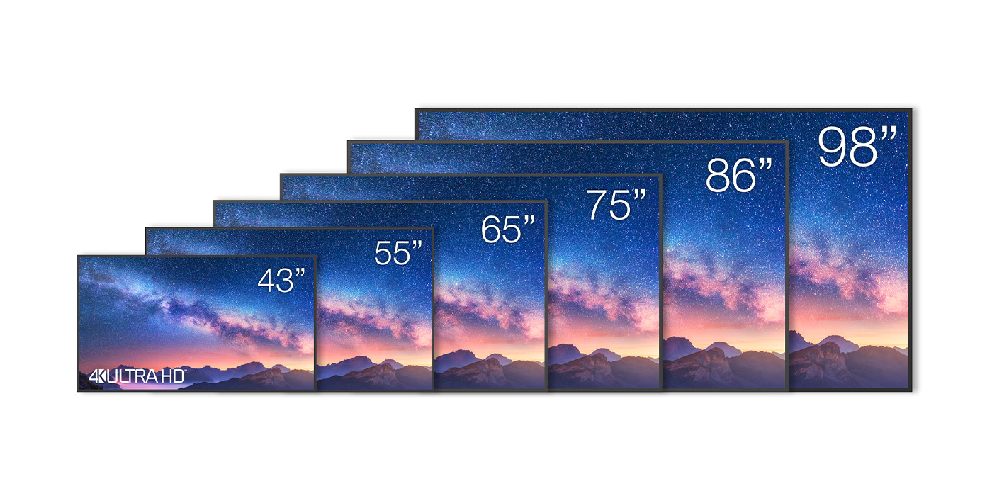 Optoma N-Series flat panel displays available in sizes from 43 to 98 inches with 4K Ultra HD resolution