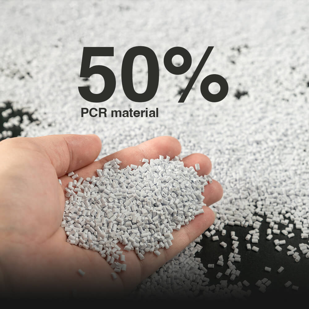 eco-friendly design made with recycled material (PCR)