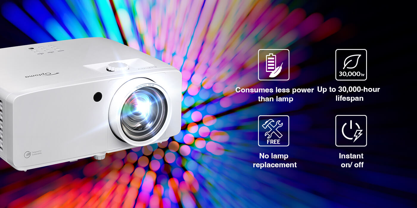 DuraCore laser technology for energy efficient, low maintenance operation. No lamp replacement.